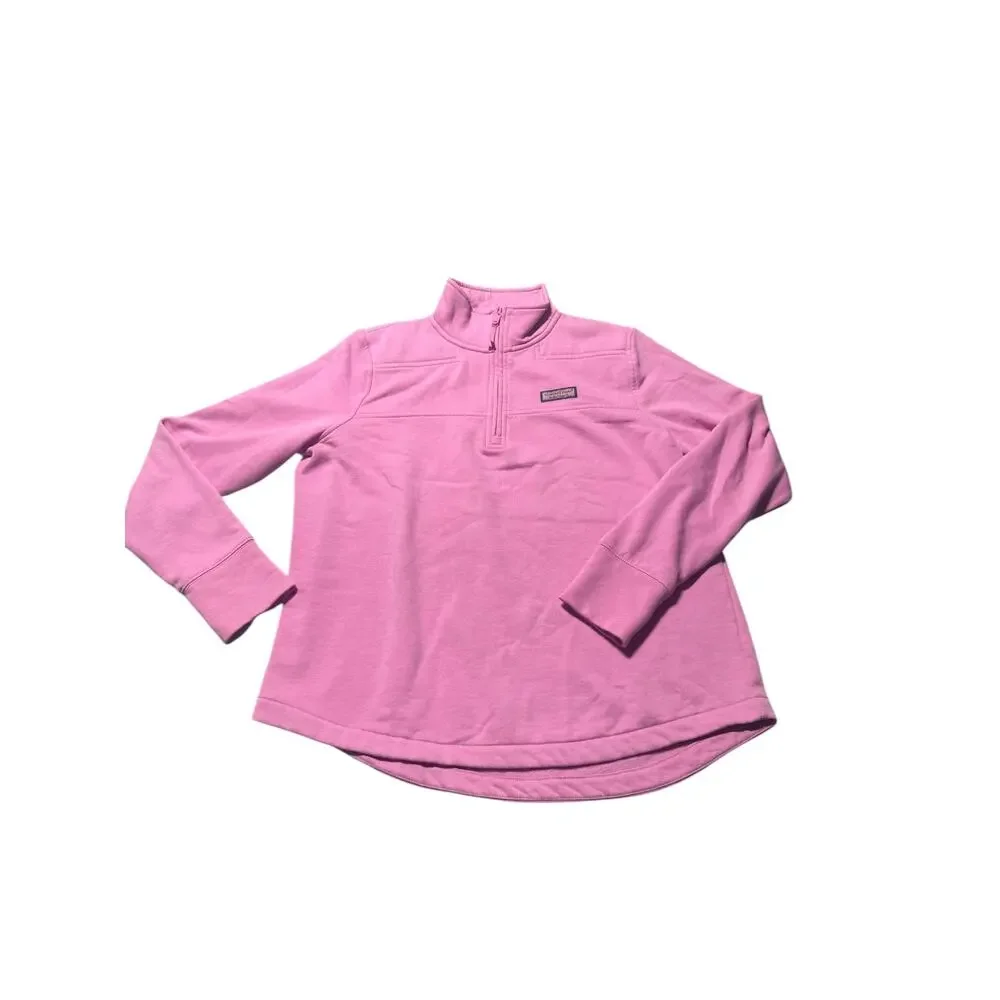 Vineyard Vines Dreamcloth Shep Sweatshirt Womens M Light Pink Quarter-Zip Logo